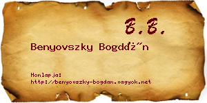 Benyovszky Bogdán névjegykártya